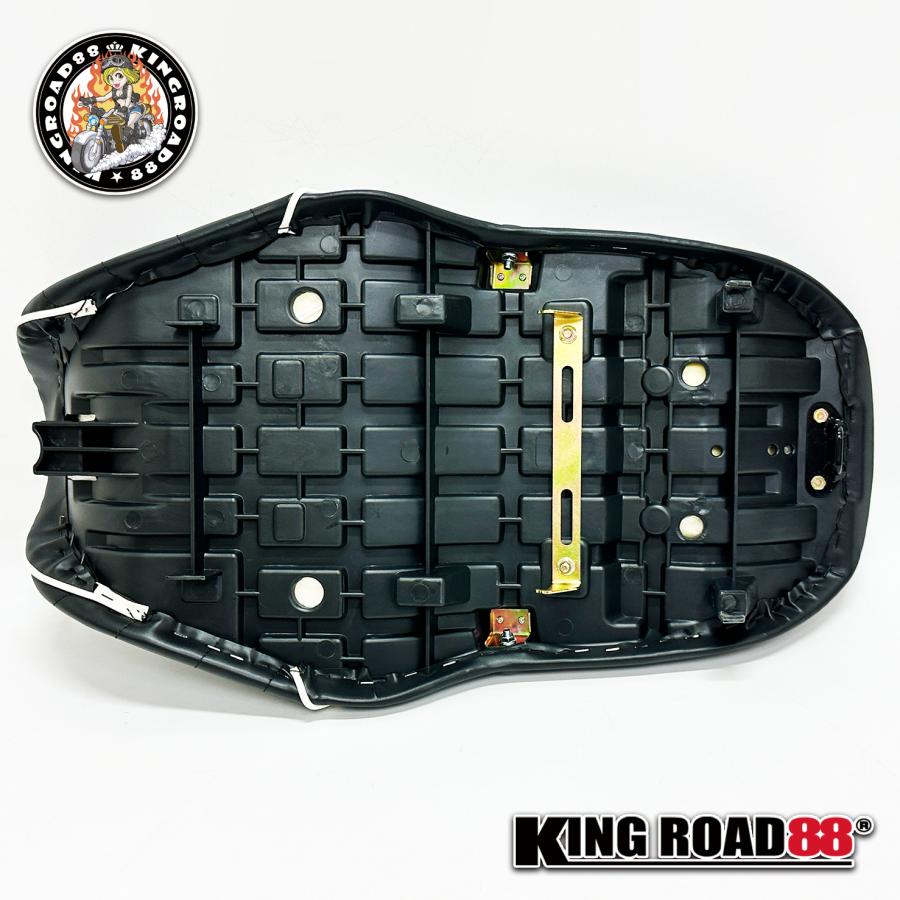 カワサキ バリオス1 ZR250A KingRoad88 タックロールシート ブラック パイピングホワイト バリオス 1型 バリオス I型 シート｜kingroad88｜08