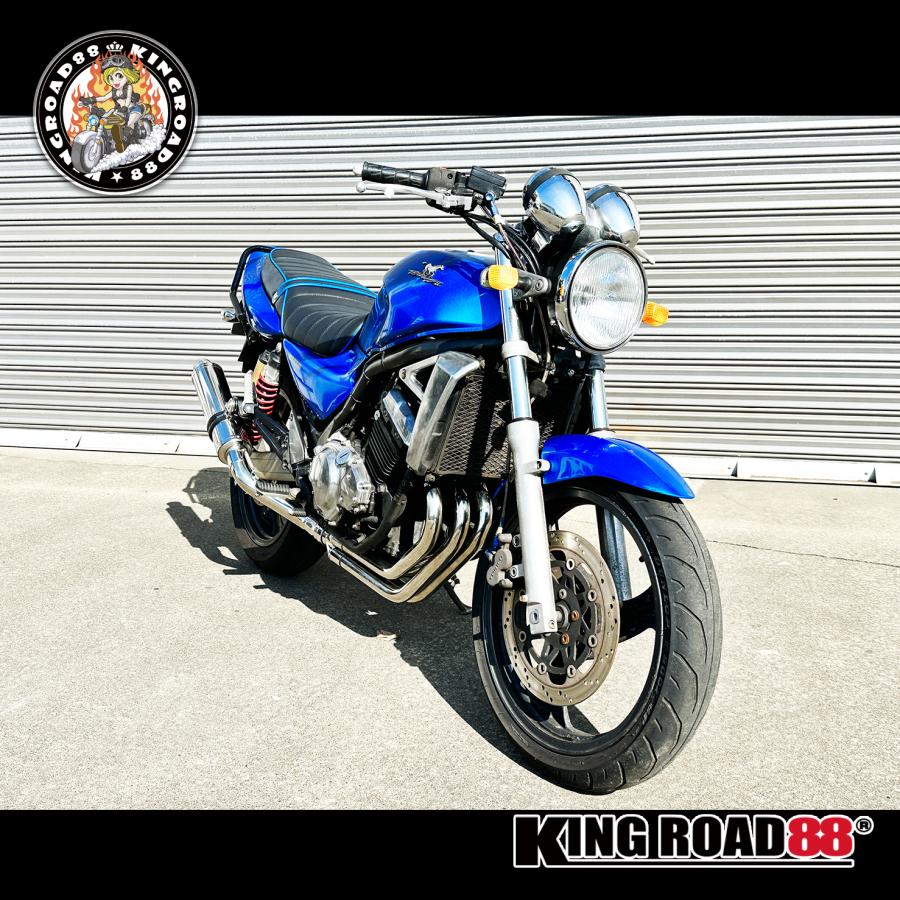 カワサキ バリオス2 ZR250B KingRoad88 タックロールシート ブラック パイピングブルー バリオス 2型 バリオス II型 シート｜kingroad88｜11