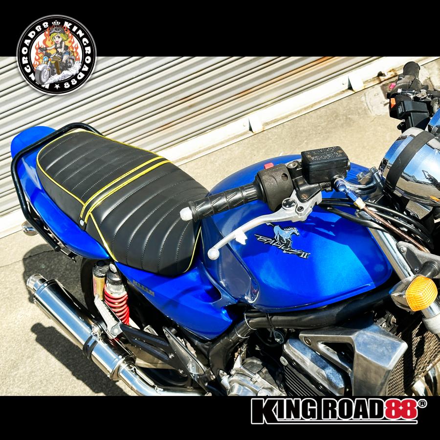 【 5月下旬入荷予定■予約販売 】カワサキ バリオス2 ZR250B KingRoad88 タックロールシート ブラック パイピングゴールド バリオス 2型 バリオス II型 シート｜kingroad88｜09