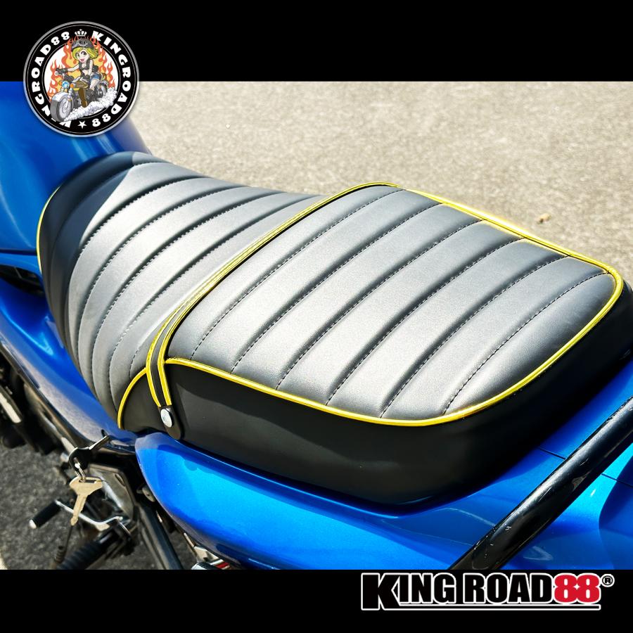 【 5月下旬入荷予定■予約販売 】カワサキ バリオス2 ZR250B KingRoad88 タックロールシート ブラック パイピングゴールド バリオス 2型 バリオス II型 シート｜kingroad88｜10