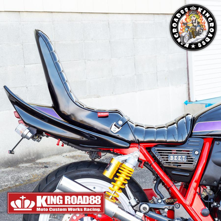 XJR400 前期 4HM KingRoad88 3段シート エナメル ブラック 40cm 三段