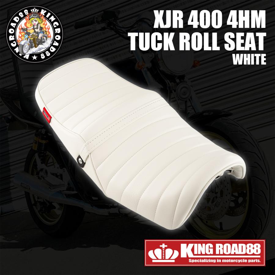 XJR400 4hm タックロールシート 白　早い物勝ち‼️ ヤマハ XJR400 前期 4HM KingRoad88 艶消し ホワイト タックロール