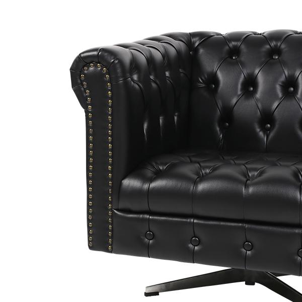 【説明欄必読】 チェスターフィールドソファ ヴィンテージ 黒 1人掛けソファ チェスターフィールドソファ 1人掛け 黒 肘掛 総本革 本革 レザー