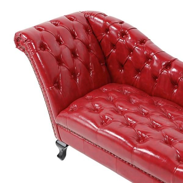 輸入家具 デザイナーズ ソファー カウチ レッド PUレザー チェスター