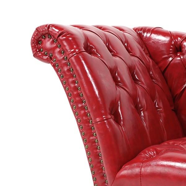 輸入家具 デザイナーズ ソファー カウチ レッド PUレザー チェスター