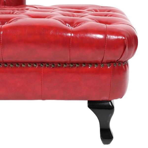 輸入家具 デザイナーズ ソファー カウチ レッド PUレザー チェスター