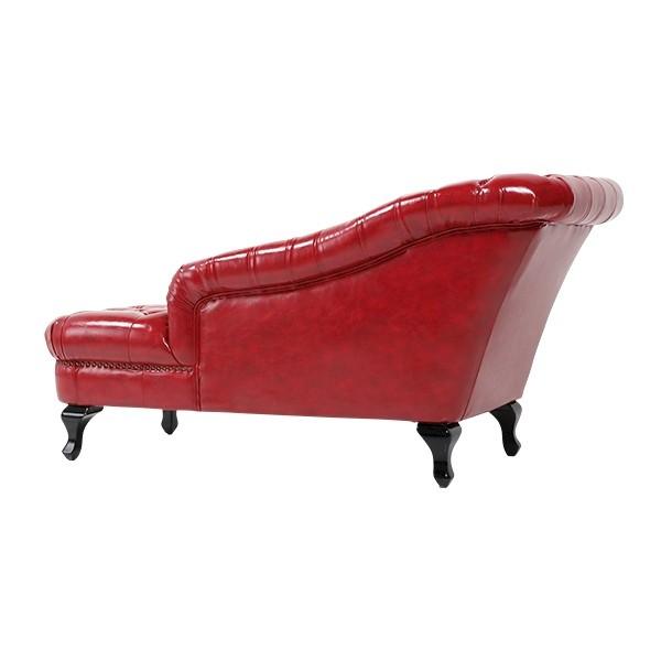 輸入家具 デザイナーズ ソファー カウチ レッド PUレザー チェスター