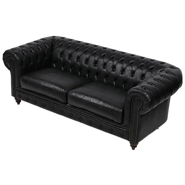 輸入家具 デザイナーズ チェスターフィールド ソファ ソファー 3人掛け