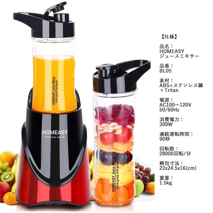 ミキサー HOMEASY ブレンダー ジューサー ボトル2つ付き ミキサー HOMEASY ブレンダー ジューサー ボトル2つ付き