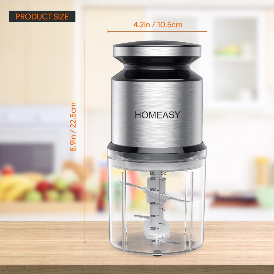 HOMEASY フードプロセッサー 1台4役(刻む/混ぜる/潰す/砕く HOMEASY フードプロセッサー 1台4役(刻む/混ぜる/潰す/砕く