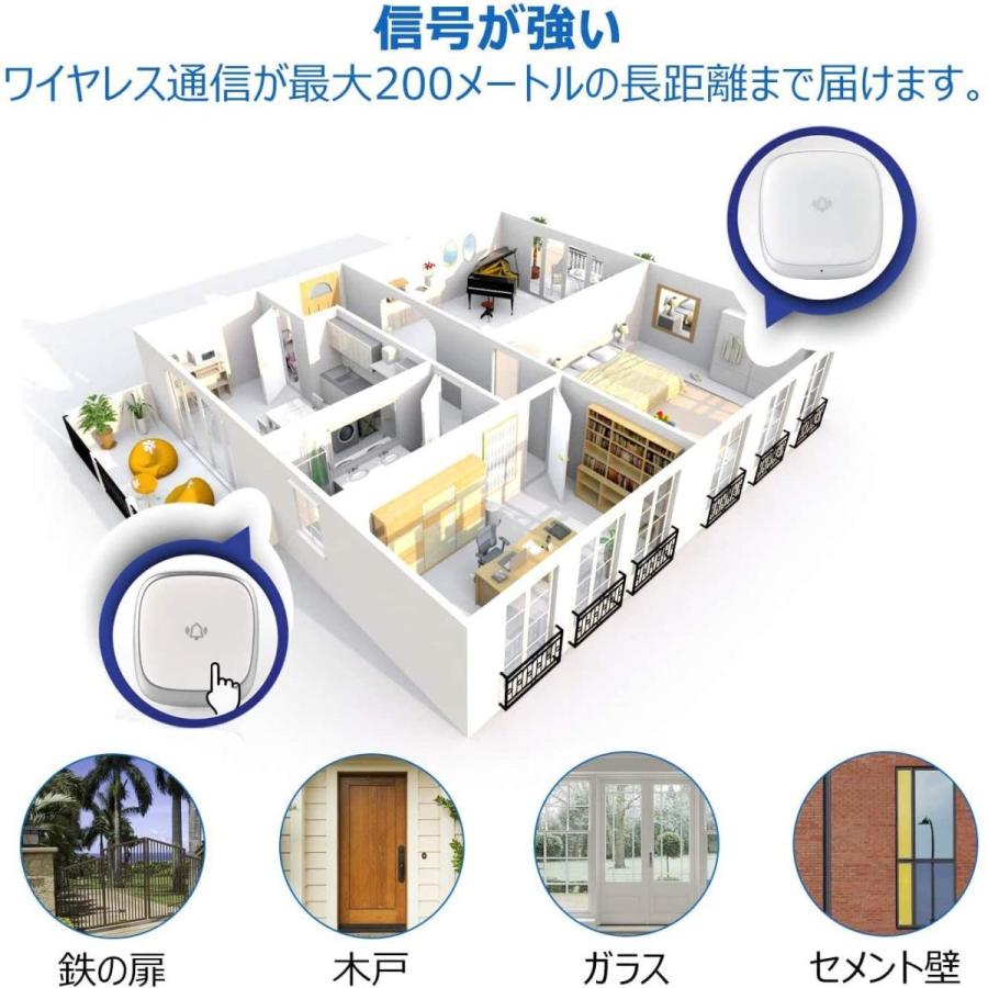 ワイヤレスチャイム 正規品 チャイム ワイヤレス 自発電 ワイヤレス