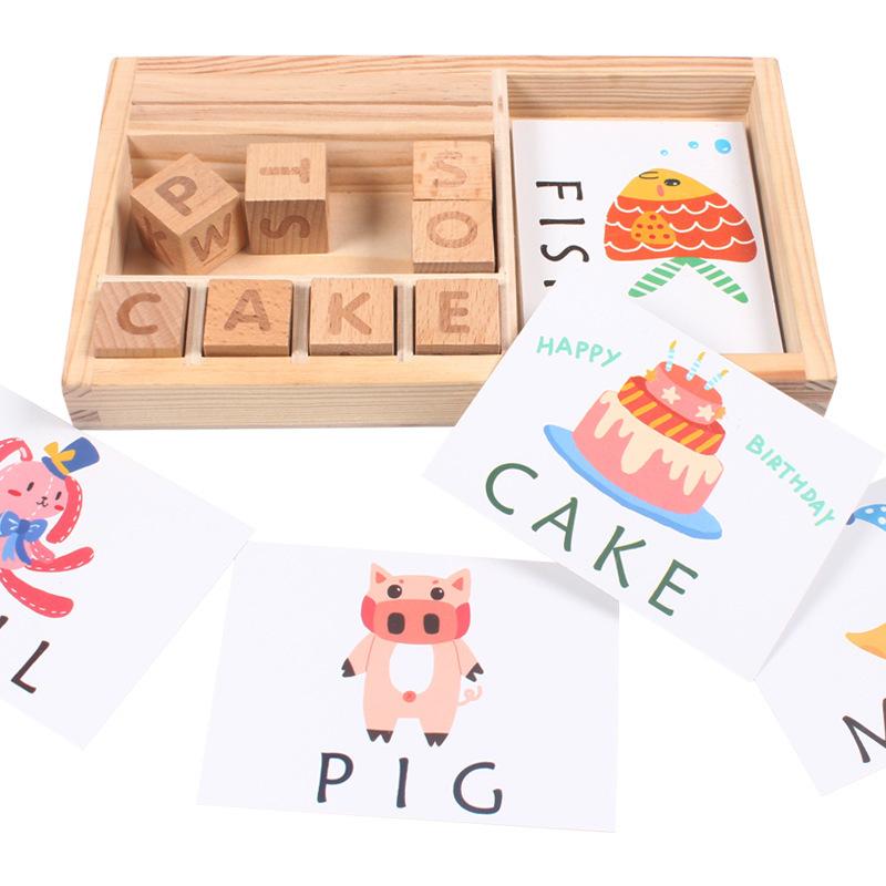英語玩具 モンテッソーリ 子供 知育玩具 玩具 フラッシュカード 木製