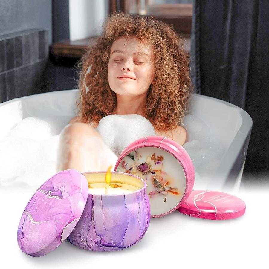 アロマキャンドル 4缶セット 女性用キャンドル 雰囲気 ワックス