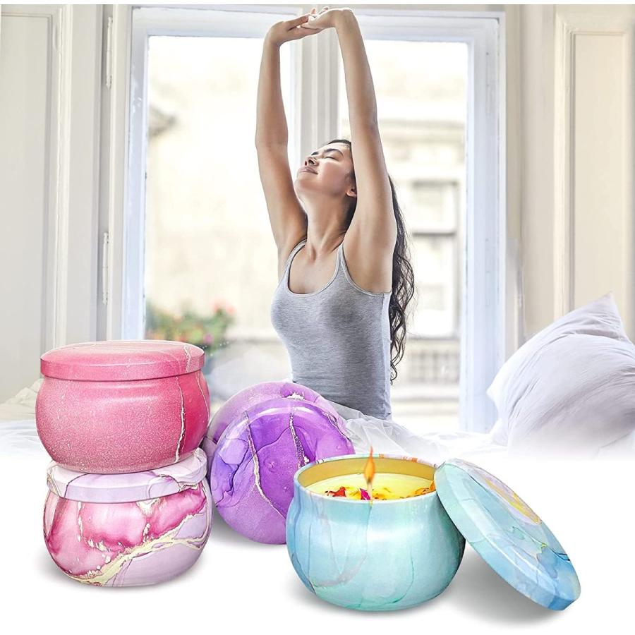 アロマキャンドル 4缶セット 女性用キャンドル 雰囲気 ワックス