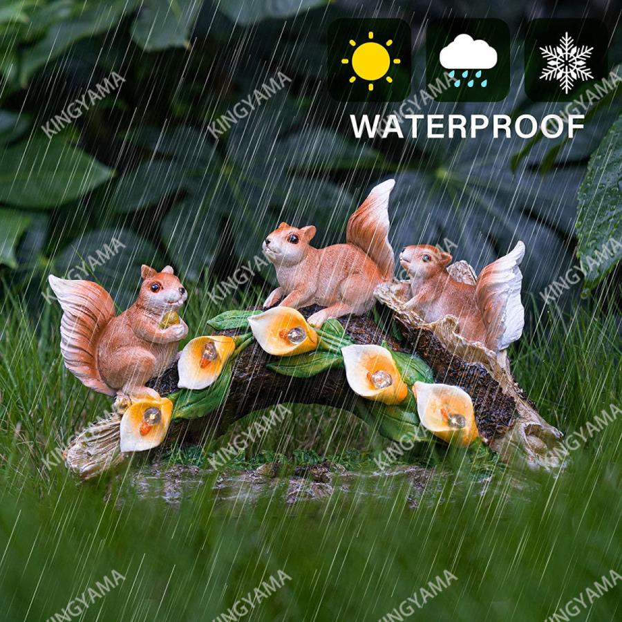 ガーデンライト ソーラーライト かわいい リス ランプ ソーラー置物