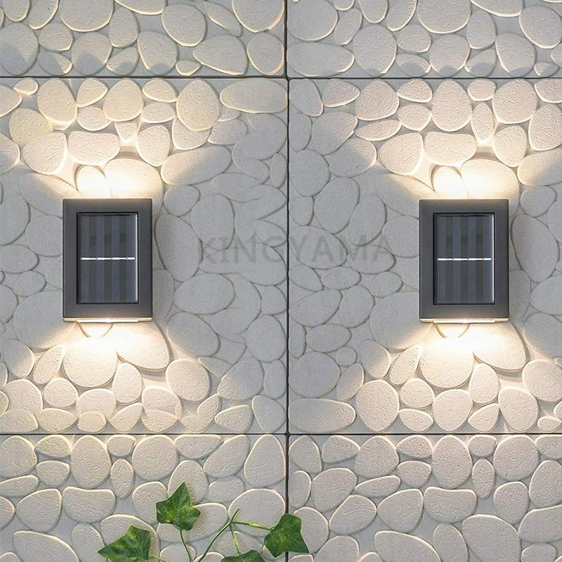 ソーラーライト 2個セット Led屋外照明 Ip65防水 ウォールランプ Ledソーラー配線不要 アウトドア 警告 期間限定特価品 庭 自動点灯警告 玄関 通路 ウォームライト 夜間 階段