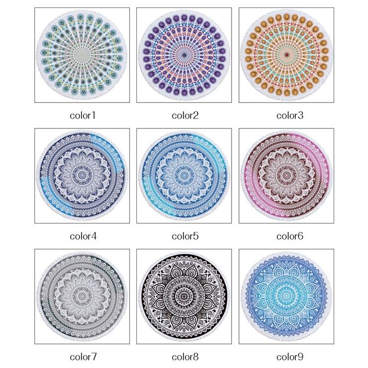 有名な ラウンドビーチタオル 大判 おしゃれ ビーチ タオル 円形 バスタオル 150cm ビーチマット サーフィン フリンジ トレンド キュート プール 海 夏 レジャー Wantannas Go Id