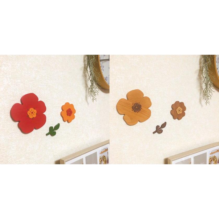フラワー オーナメント 花 北欧風 ウォールデコ 壁飾り flower 木製 糸