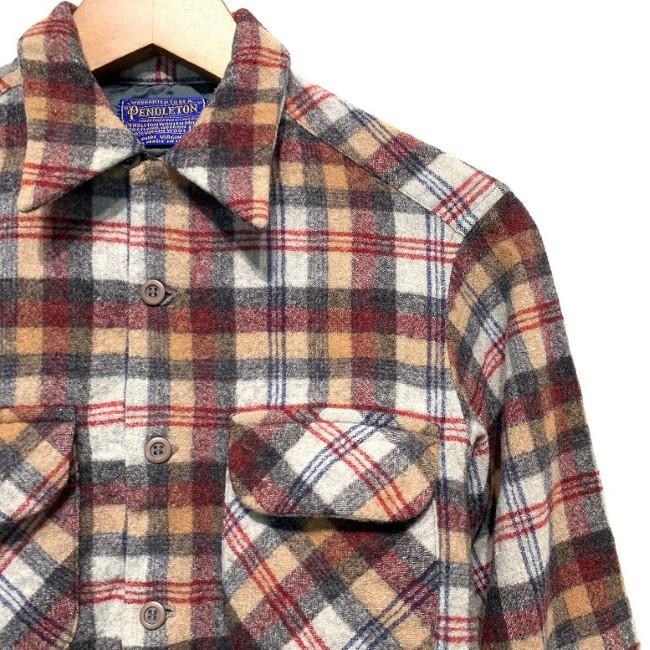 PENDLETON　ネルシャツ　70's vintage　長袖　シャツ　トップス　フランネル　チェック　レギュラーカラー　胸ポケット　USA製　アメカジ　古着｜kinji｜03