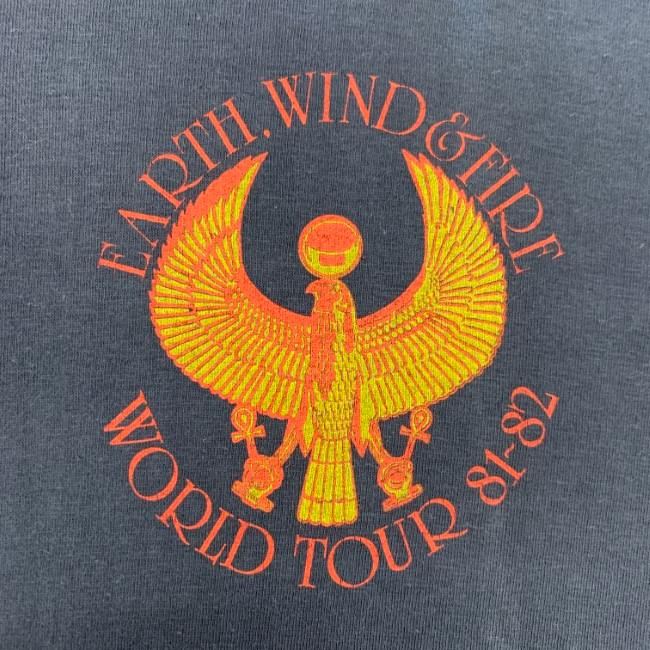 EARTH, WIND & FIRE　バンT　80's vintage　Tシャツ　半袖　カットソー　トップス　クルーネック　ツアーT　WORLD TOUR81~82　両面プリント　バンド　古着｜kinji｜03
