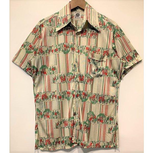 古着 シャツ 半袖 開襟 レトロ 人物柄 Cue Cloth N Kinji 通販 Yahoo ショッピング