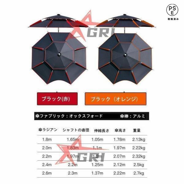 釣り用傘 フィッシングパラソル　パラソル ビーチパラソル 360度回転 収納袋付き角度調節 UVカット防風　日除け 遮光断熱　アウトドア公園 旅行適用｜kinjoshoten｜02