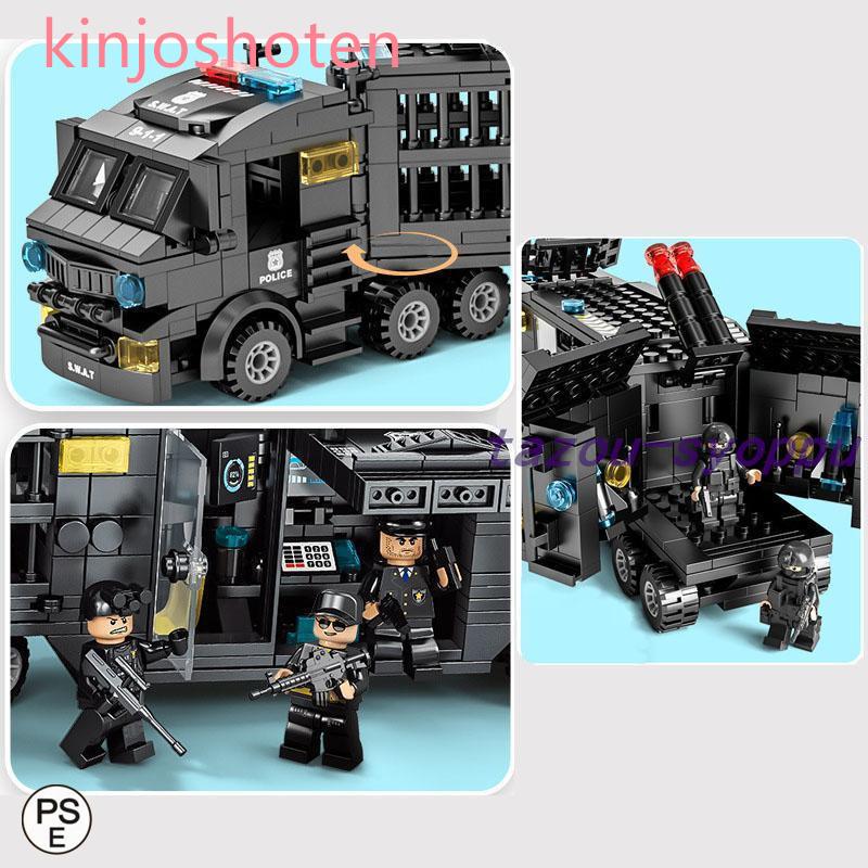 あす楽 レゴ互換ブロック ロボコップ 装甲車 戦闘機 LEGO互換品 SWAT 51種類変形可 ミニフィグ スワットチーム 知育玩具 ブロック 誕生日プレゼント 入園ギフト｜kinjoshoten｜04