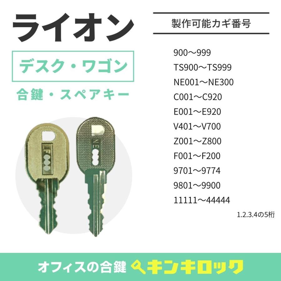 LION(ライオン)　合鍵　机・デスク・ワゴン　鍵番号から作成可｜kinki-ls