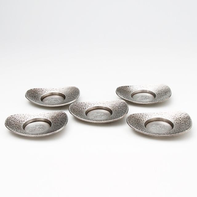 本錫 純錫圓式茶托 木箱付き 平安 年代物 本錫 純錫圓式茶托 木箱付き