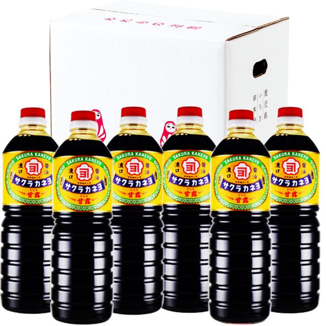 サクラカネヨ　濃口醤油　甘露　1000ml × 6本　吉村醸造　鹿児島（Yahoo!・オーリックヤフー店）