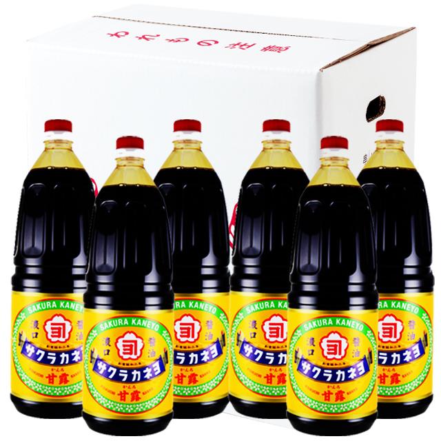 サクラカネヨ 濃口醤油 甘露 1.8L × 6本 吉村醸造 鹿児島