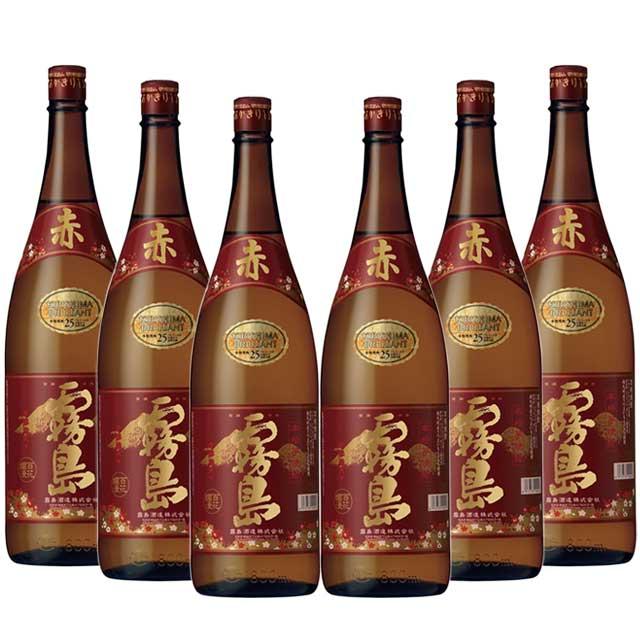 赤霧島 本格焼酎 25% 1800ml 6本 赤霧島 送料別 25度 1800mlパック 6本