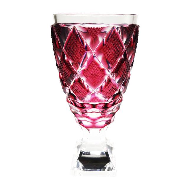 薩摩切子脚付杯