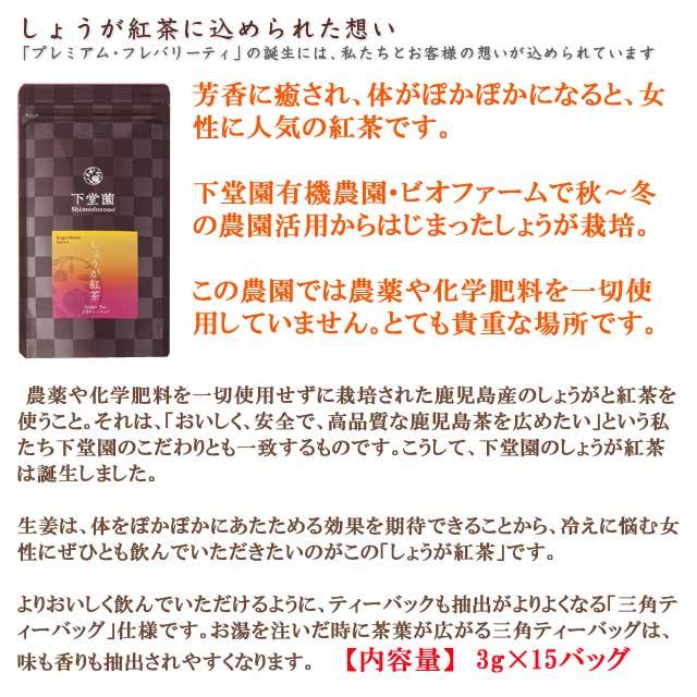 産地直送 知覧茶 お茶の下堂薗 しょうが紅茶 ＆ 刻乃蔵 2パックギフトセット｜kinko｜03