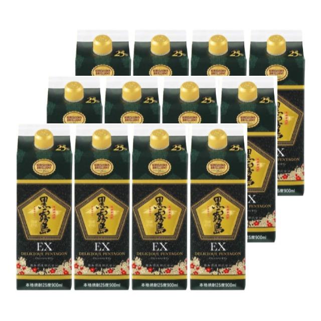 黒霧島EX 25度 900ml×12本 パック 芋焼酎 霧島酒造※北海道・東北エリア