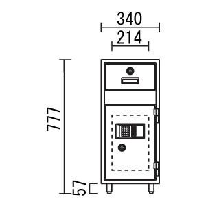 日本アイ・エス・ケイ 店舗用投入金庫 テンキー＋リバーシブル錠 MSR-CPNの画像