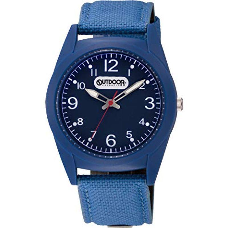 シチズン Q&Q 腕時計 アナログ OUTDOOR PRODUCTS 防水 ナイロン 革ベルト VS46-003 メンズ ブルー アウトドア時計