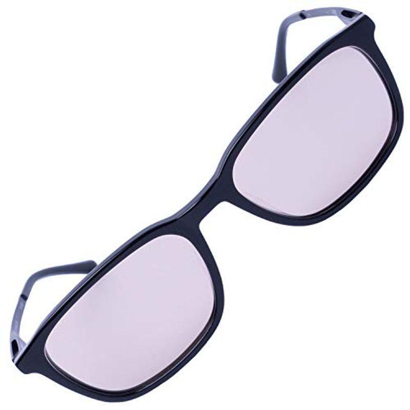 【メーカー包装済】 レンズカラーで選ぶサングラス EVERNEVER 艶感アセテート×βチタン 薄い色 薄い スクエア型 黒 偏光 メンズ スクエア サングラス サングラス