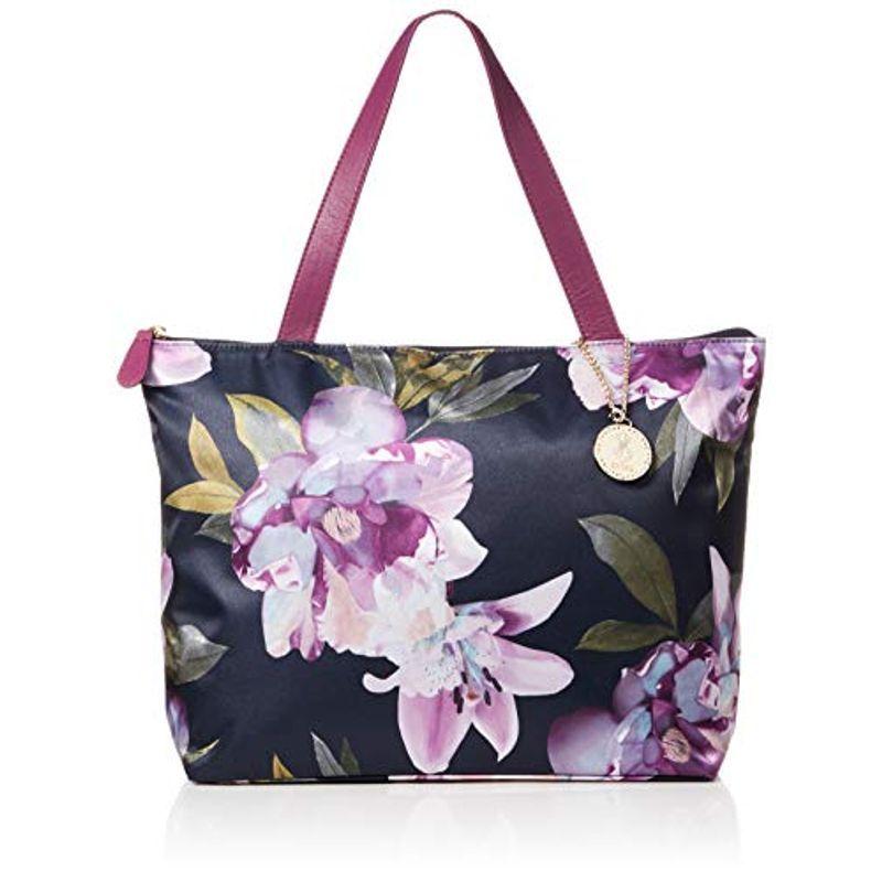 シィメ きんもくせいのシィメ Smlh4dh3 トートバッグl ショルダーバッグ プチフルー 花柄 転写プリント生地素材 軽量 Smlh4dh3 きんもくせい 転写プリント生地素材 パープル 牛革ハンドル 販売買取