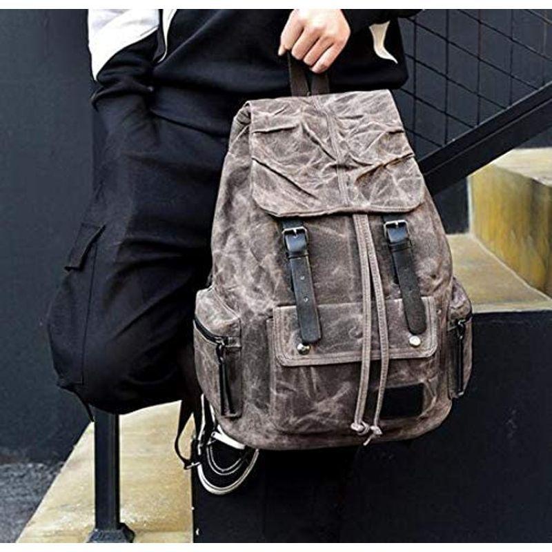 ファッションの 大容量 サイズ対応 キャンバス生地 リュックサック メンズ 帆布 デイパック コーヒー 旅行用 通学 収納 レディース メンズ ビジネスリュック Proksi Si