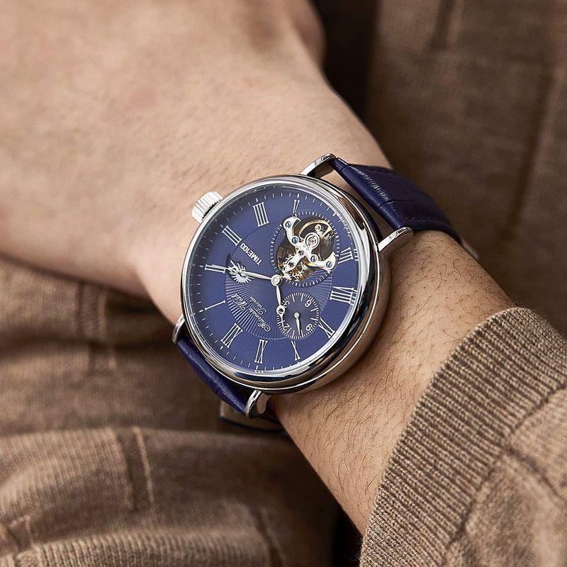 高額売筋 メンズ自動巻き腕時計 クラシック 年 Time100 機械式 ビジ ヨーロッパ式 防水 本革バンド 昼夜表示 両地時 オートマチック 腕時計 Panero Shop