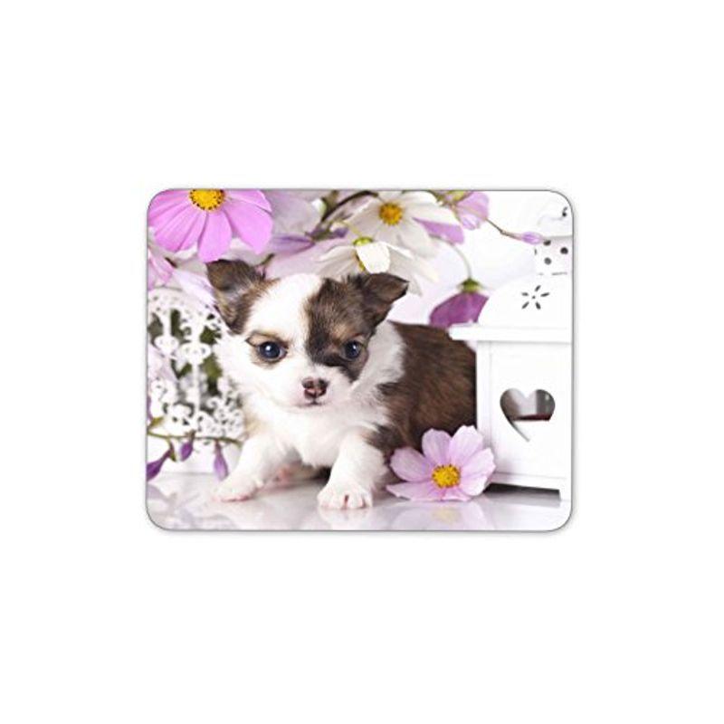 素晴らしい外見 花の下の可愛い子犬のマウスパッドー滑り止め加工処理 マウスパット 疲労軽減 防水材質 マウスパッド Www We Job Com