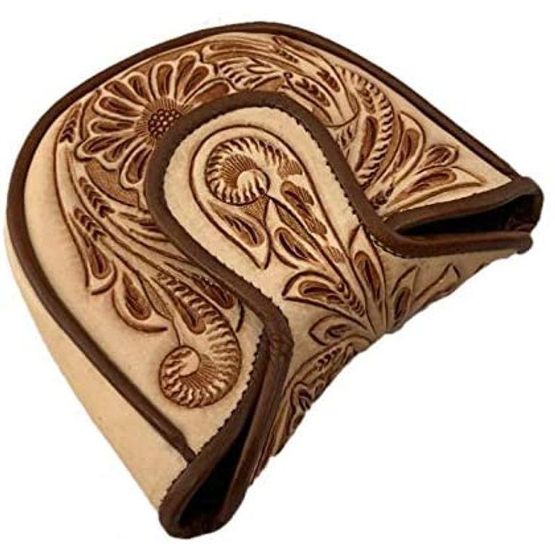 Capitana 牛革カービング パターヘッドカバー (Flower) 牛革カービング パターヘッドカバー Flower