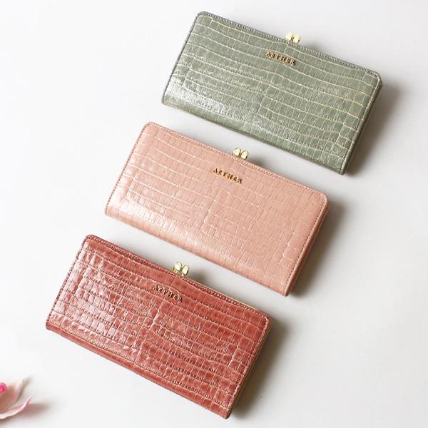 公式 グッズ AETHER 長財布 がま口 レディース イタリア製 クロコ型押しレザー 「ニナ」がま口長財布 ブランド エーテル 【2600258533】(13728円)