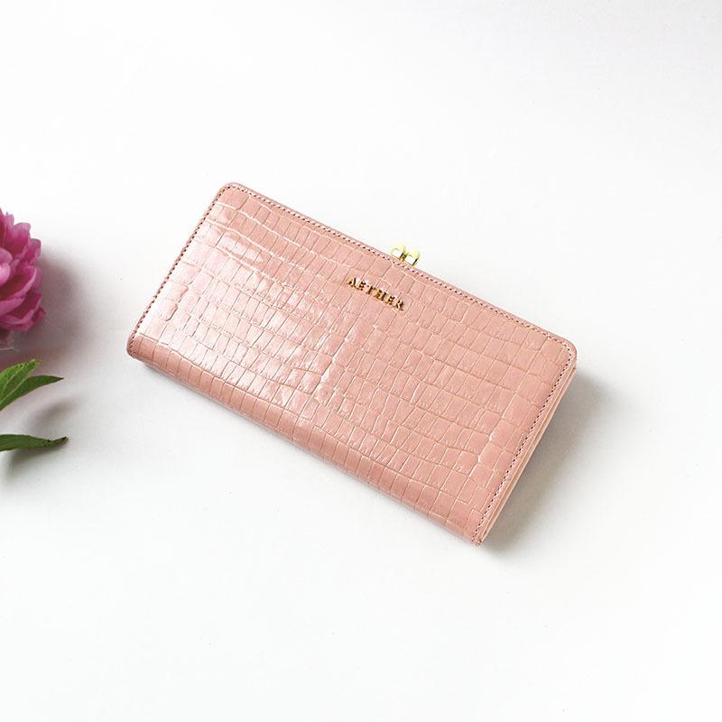 公式 グッズ AETHER 長財布 がま口 レディース イタリア製 クロコ型押しレザー 「ニナ」がま口長財布 ブランド エーテル 【2600258533】(13728円)