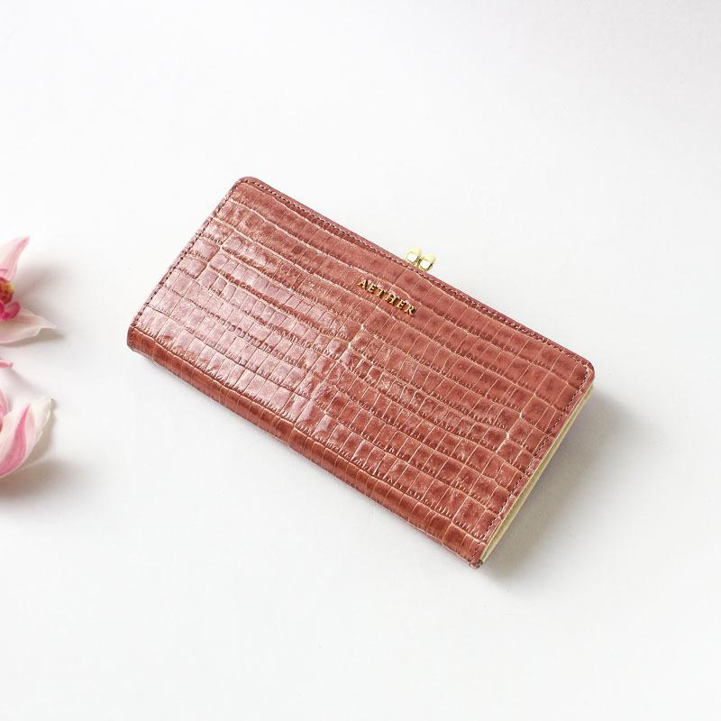 公式 グッズ AETHER 長財布 がま口 レディース イタリア製 クロコ型押しレザー 「ニナ」がま口長財布 ブランド エーテル 【2600258533】(13728円)