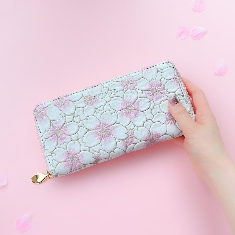 Aether 長財布 ファスナー レディース イタリア製 桜柄 ヌバックレザー サクラ ファスナー長財布 プレゼント ブランド エーテル P Aether Yahoo 店 通販 Yahoo ショッピング