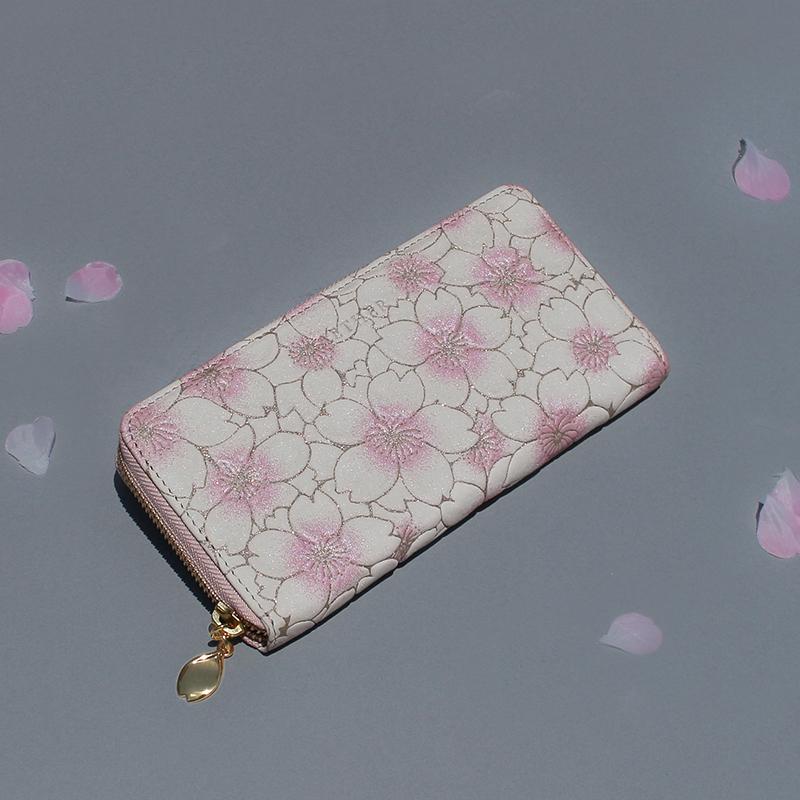 Aether 長財布 ファスナー レディース イタリア製 桜柄 ヌバックレザー サクラ ファスナー長財布 プレゼント ブランド エーテル P Aether Yahoo 店 通販 Yahoo ショッピング