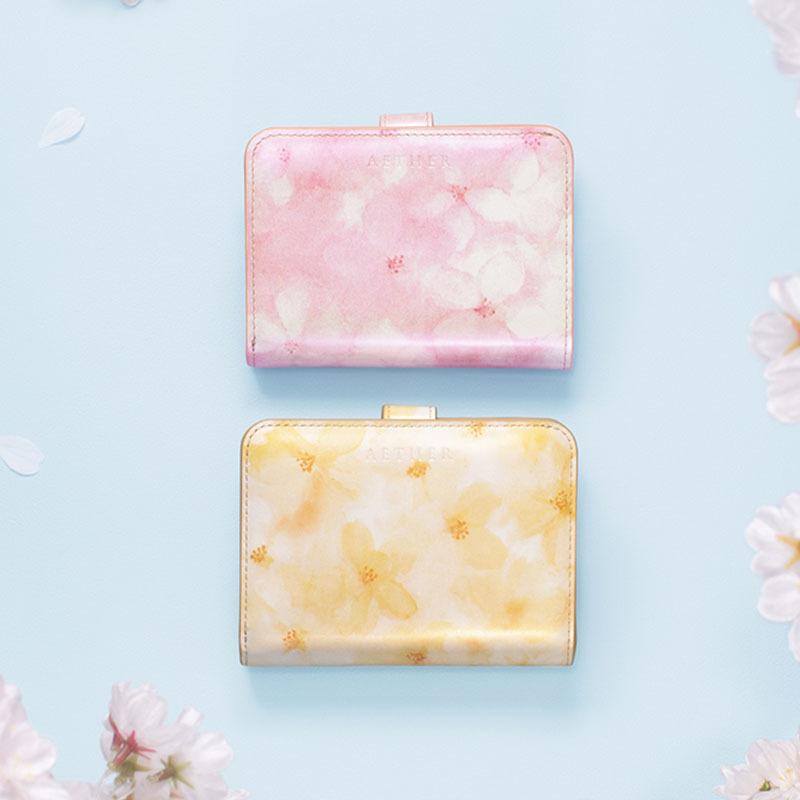 Aether 二つ折り財布 レディース オリジナル桜レザー フロレゾン 大人可愛い お財布 ブランド エーテル P Aether Yahoo 店 通販 Yahoo ショッピング