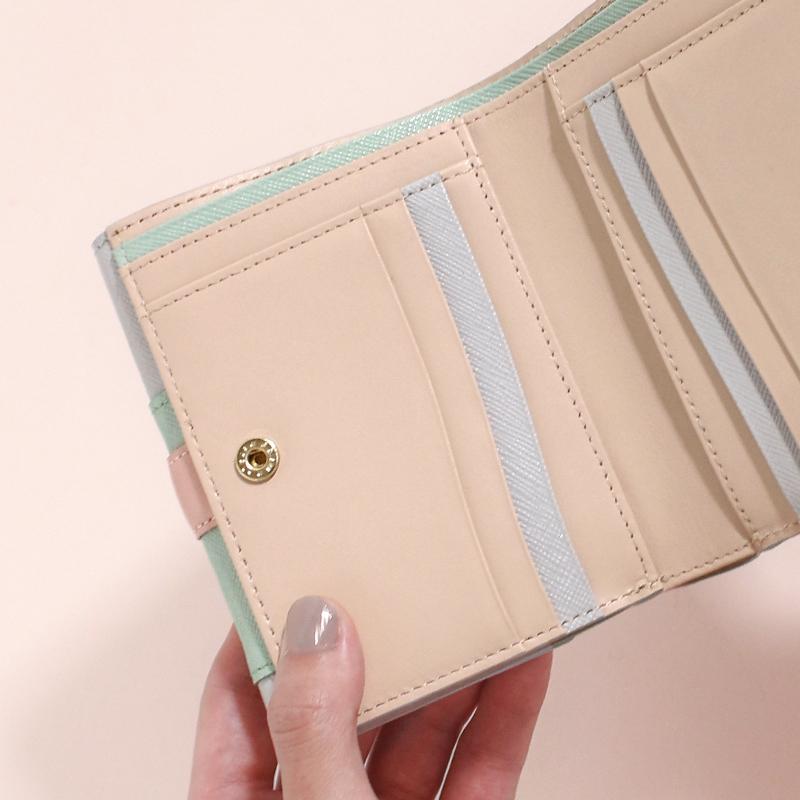 AETHER 二つ折り財布 ミニ財布 レディース パステルカラー マルチ